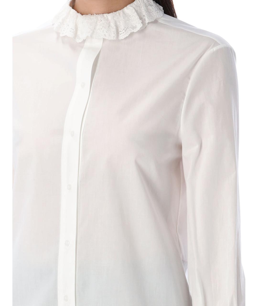 SAINT LAURENT Белая хлопковая рубашка, фото 4
