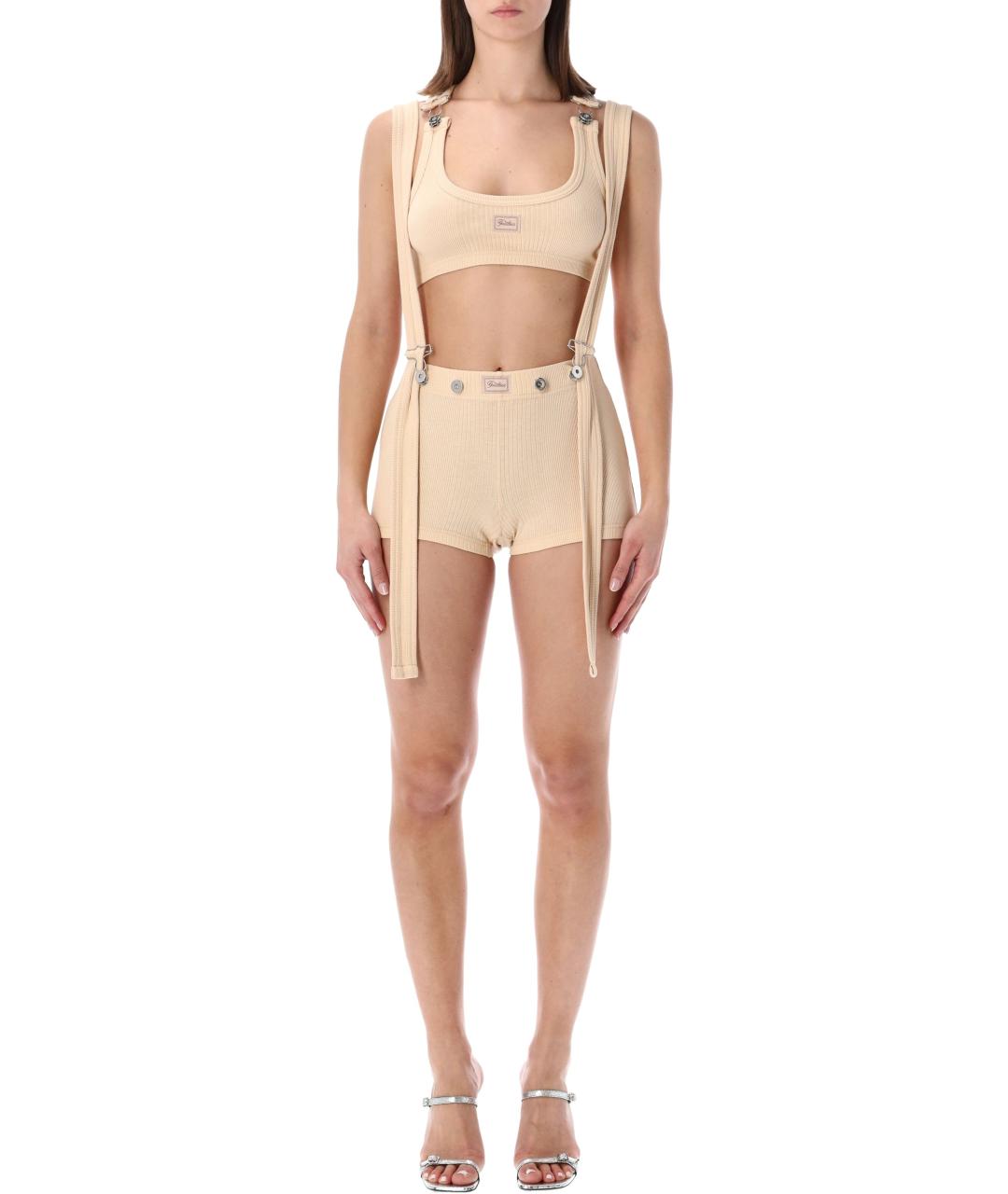 JEAN PAUL GAULTIER Бежевые хлопковые шорты, фото 1