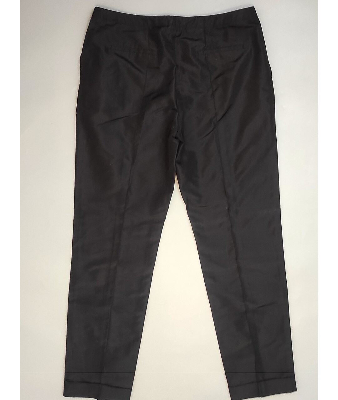 FENDI Черные шелковые прямые брюки, фото 2