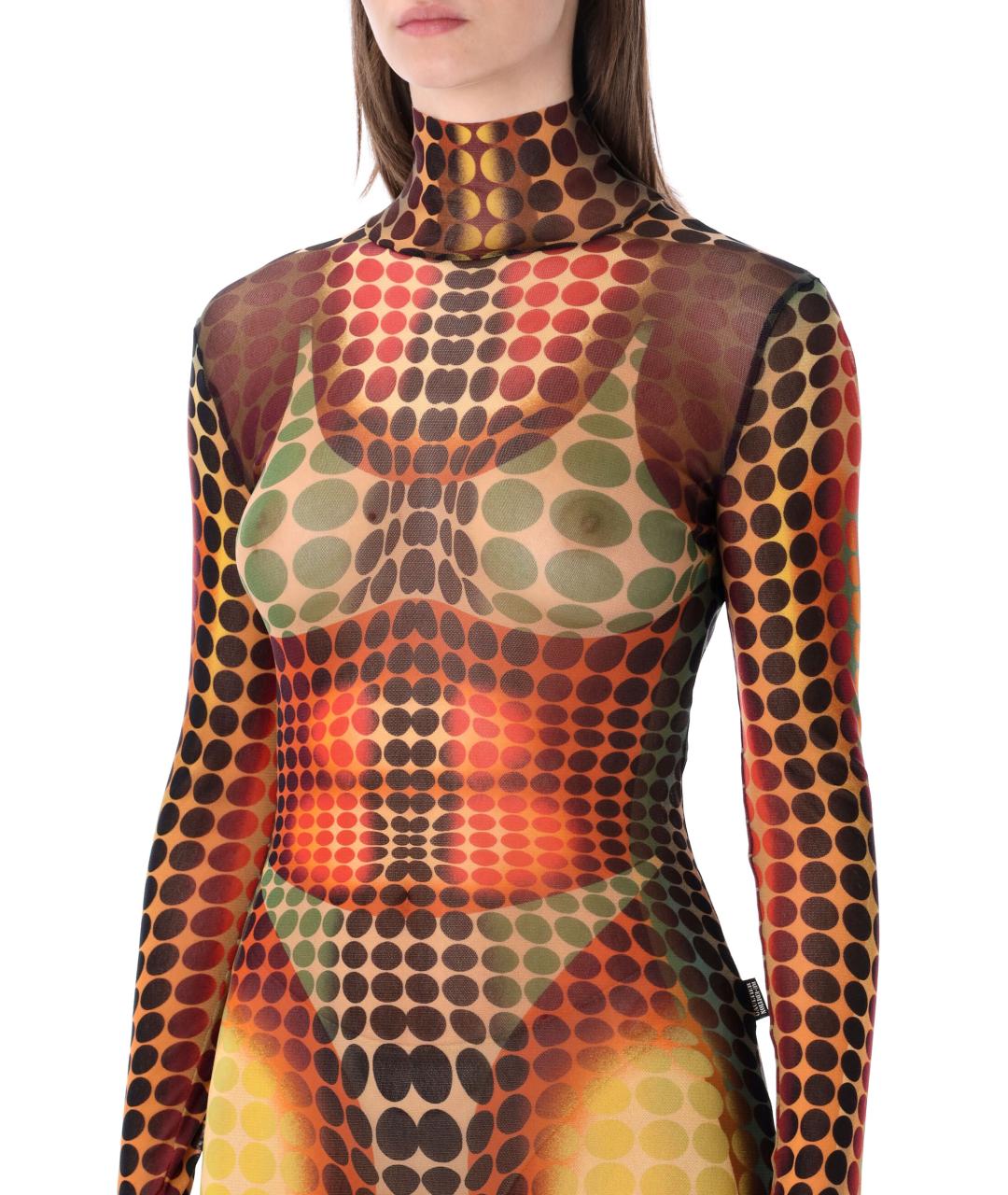 JEAN PAUL GAULTIER Мульти полиамидовое платье, фото 4