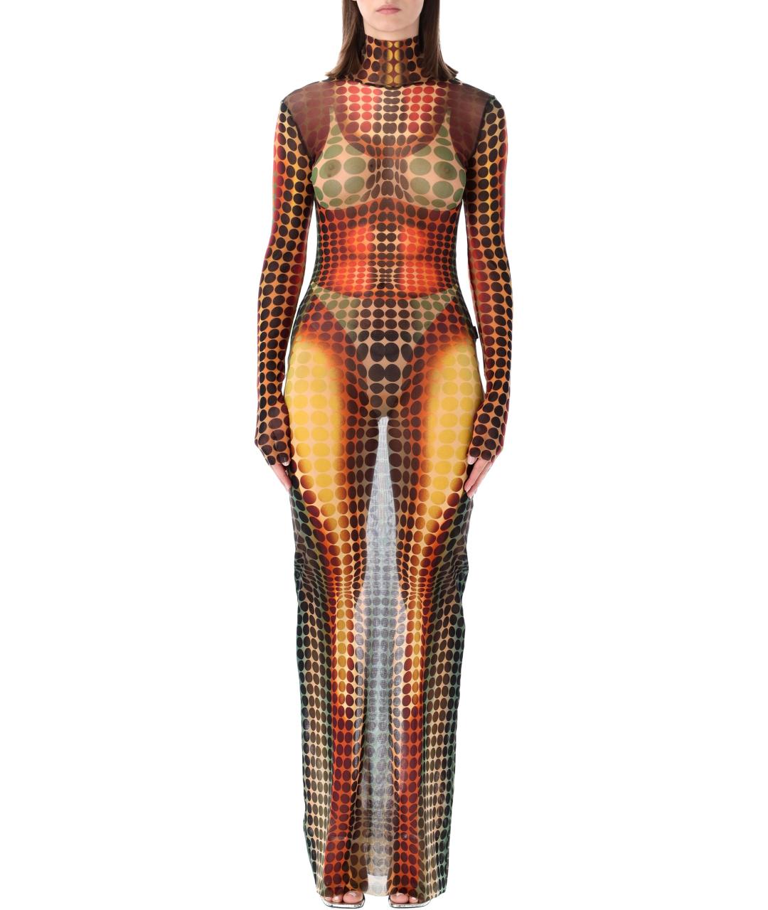 JEAN PAUL GAULTIER Мульти полиамидовое платье, фото 2