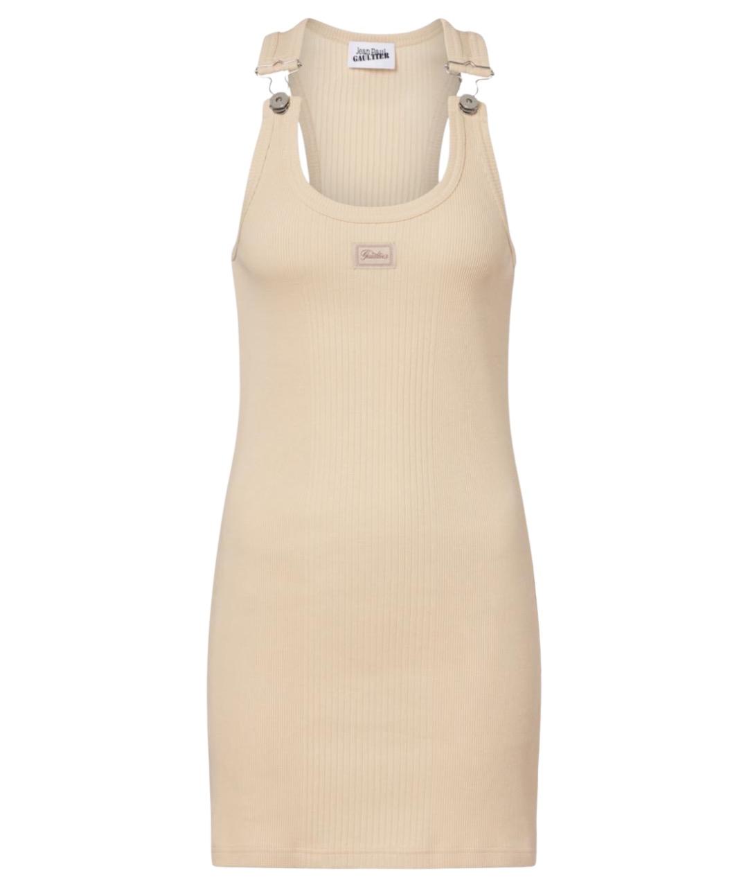 JEAN PAUL GAULTIER Бежевое хлопковое платье, фото 1