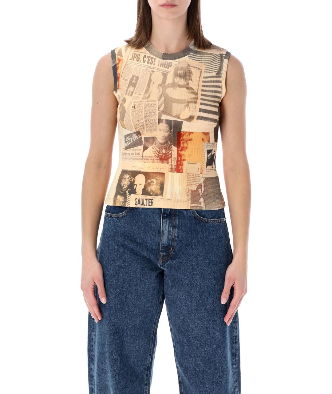 JEAN PAUL GAULTIER Мульти хлопковая майка, фото 2