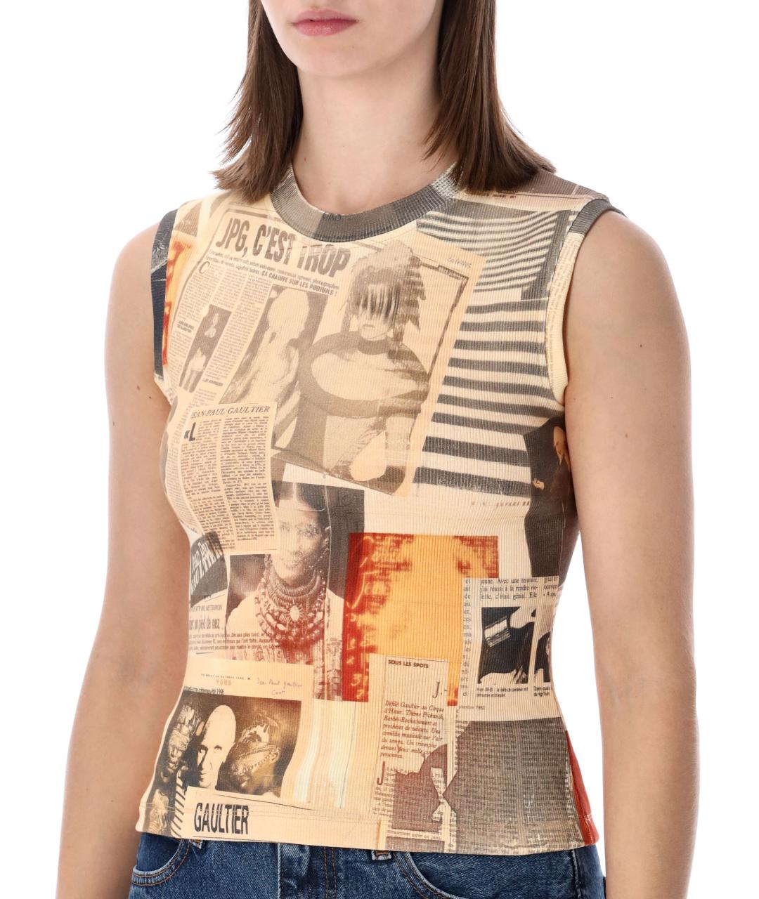 JEAN PAUL GAULTIER Мульти хлопковая майка, фото 4