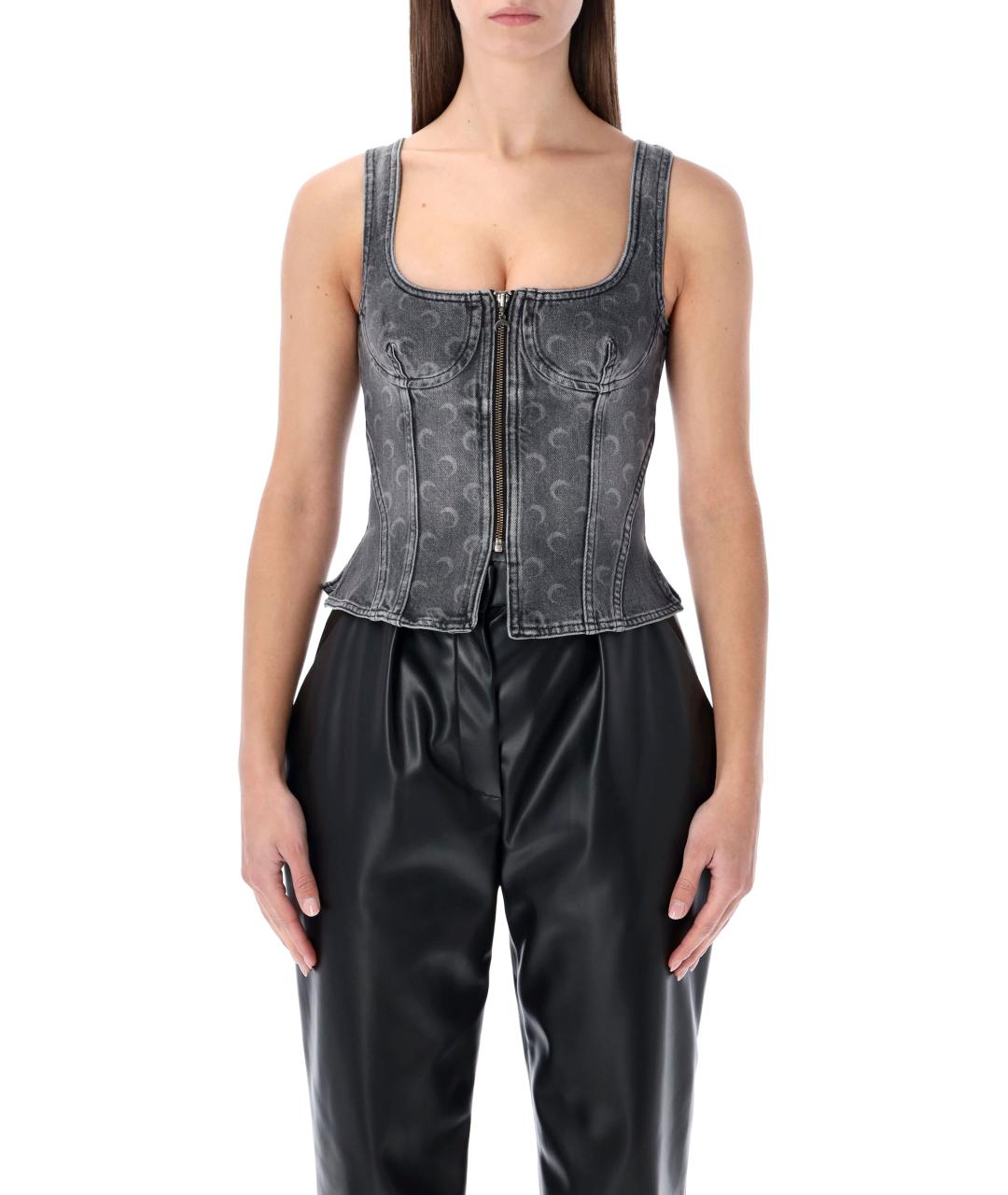 MARINE SERRE Серая хлопковая майка, фото 4