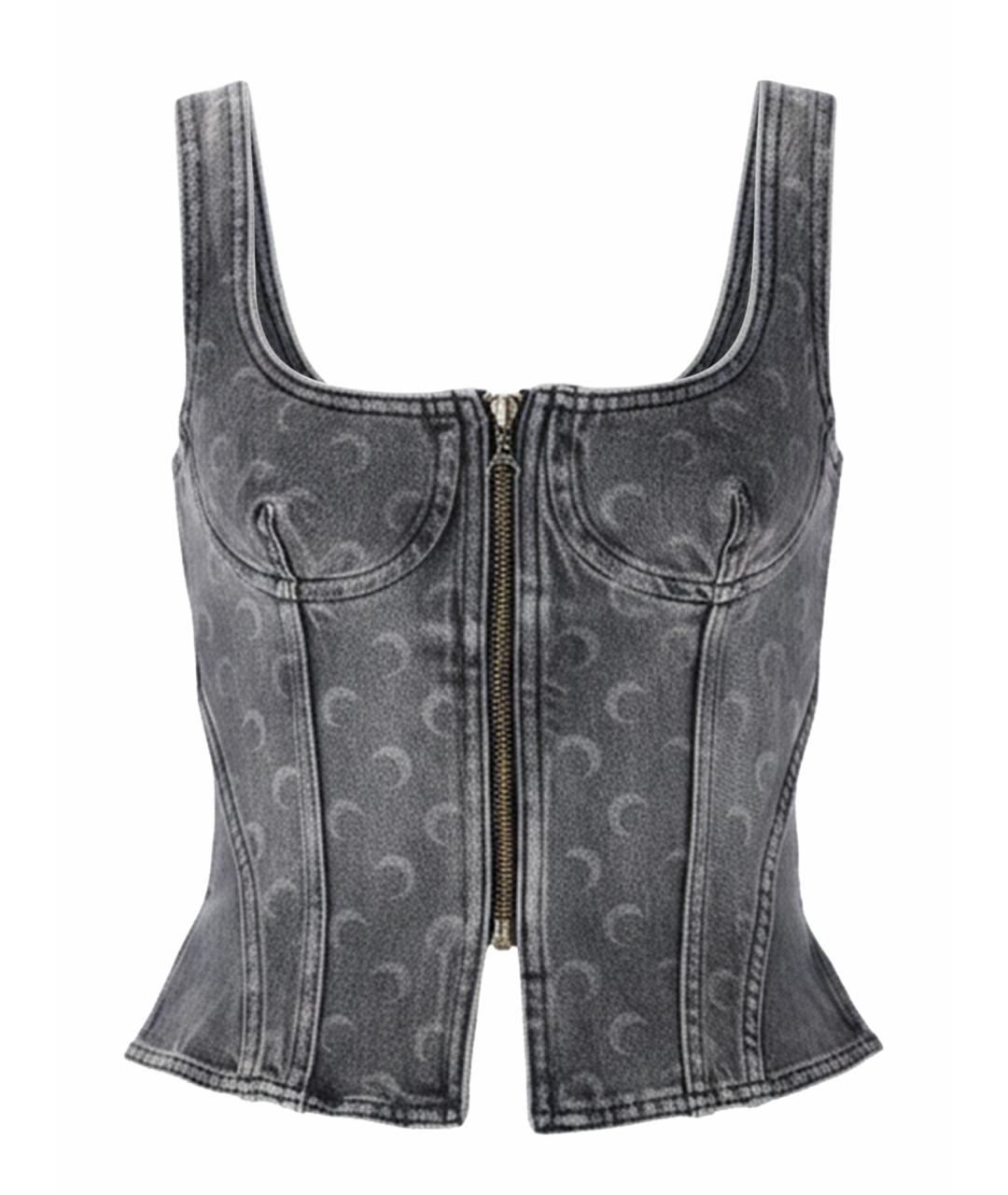 MARINE SERRE Серая хлопковая майка, фото 1