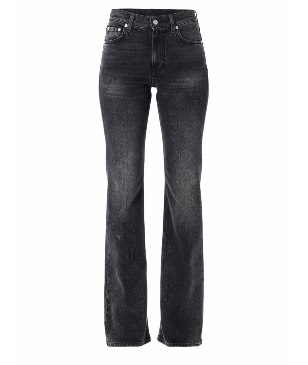 HAIKURE Черные хлопковые прямые джинсы, фото 1