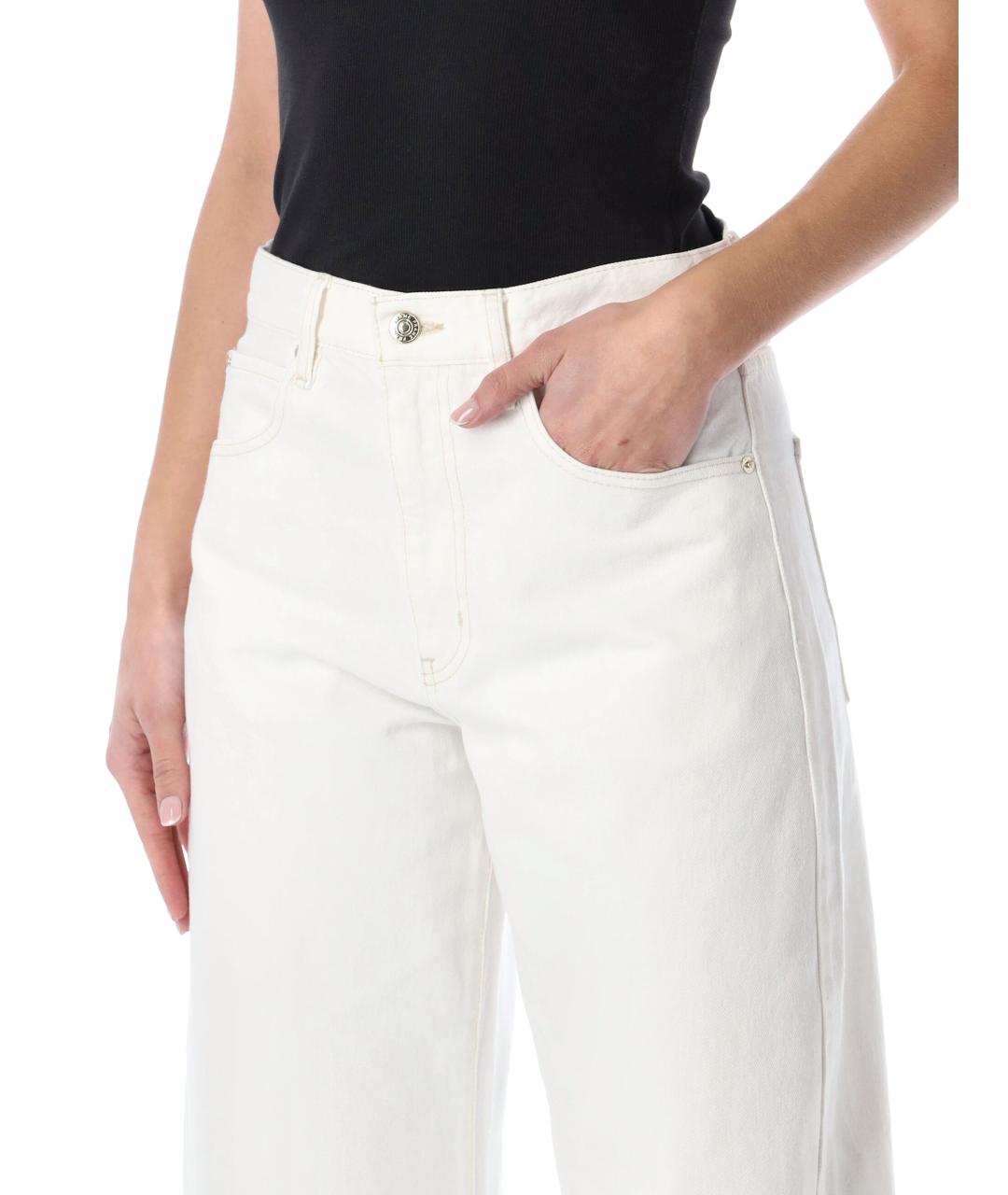 FRAME Белые хлопковые прямые джинсы, фото 3