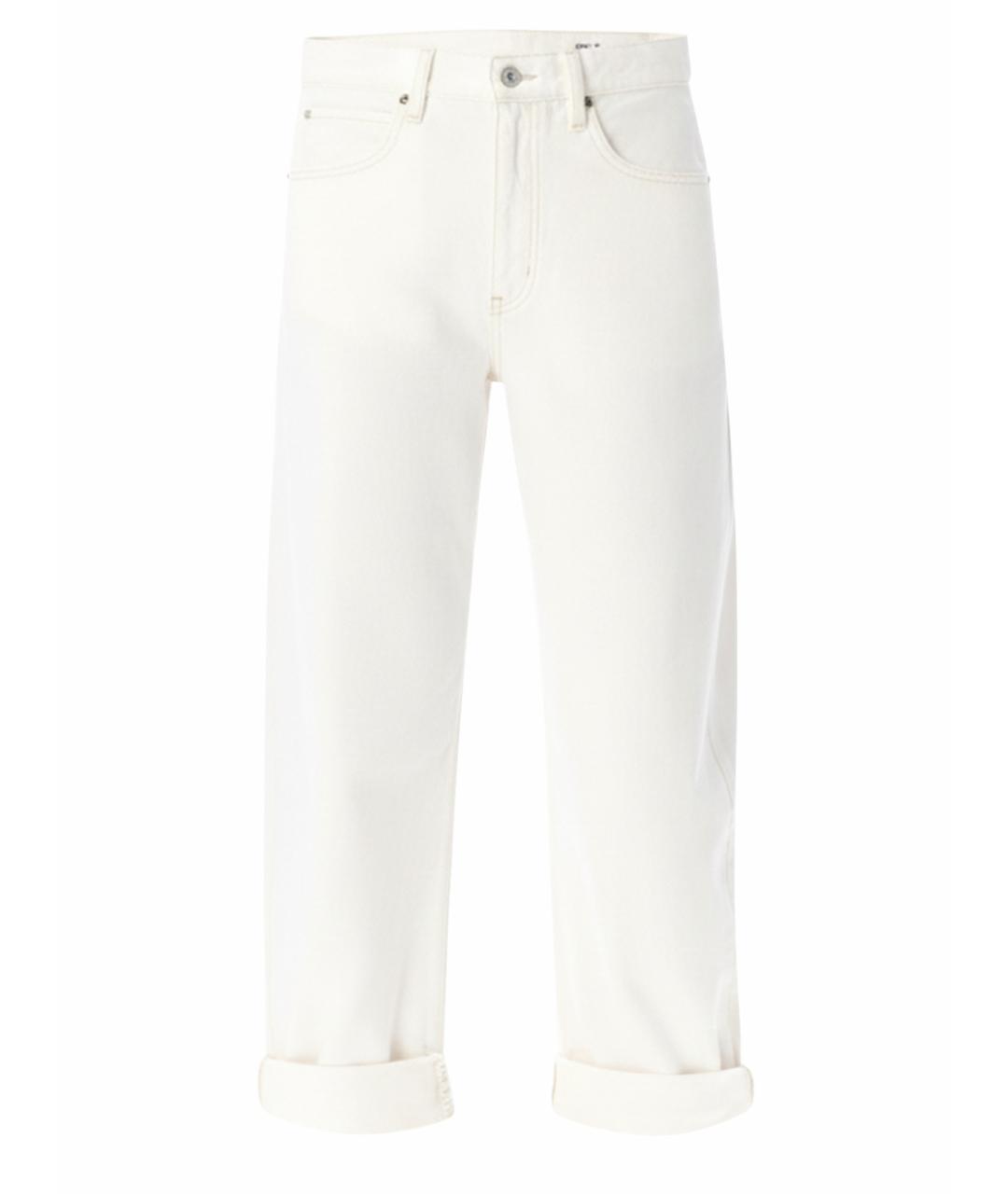FRAME Белые хлопковые прямые джинсы, фото 1