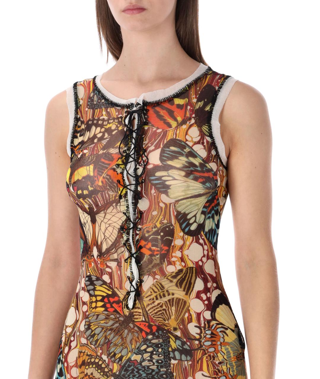 JEAN PAUL GAULTIER Мульти полиамидовое платье, фото 4