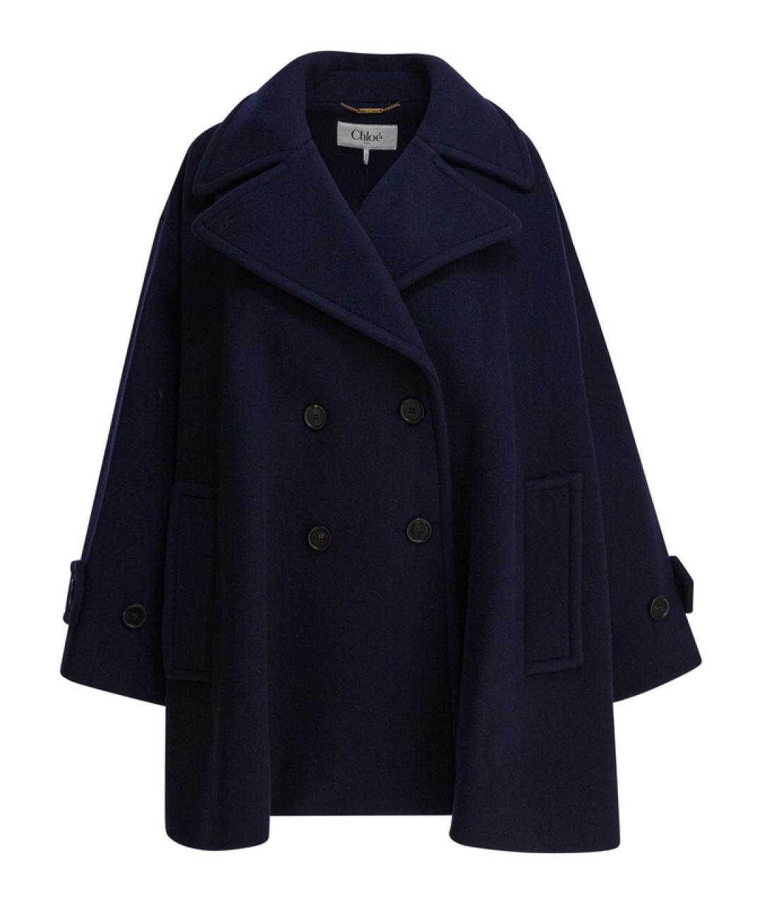CHLOE Синее шерстяное пальто, фото 1