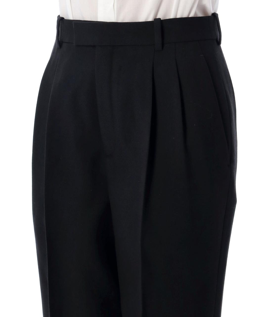 SAINT LAURENT Черные шерстяные прямые брюки, фото 3