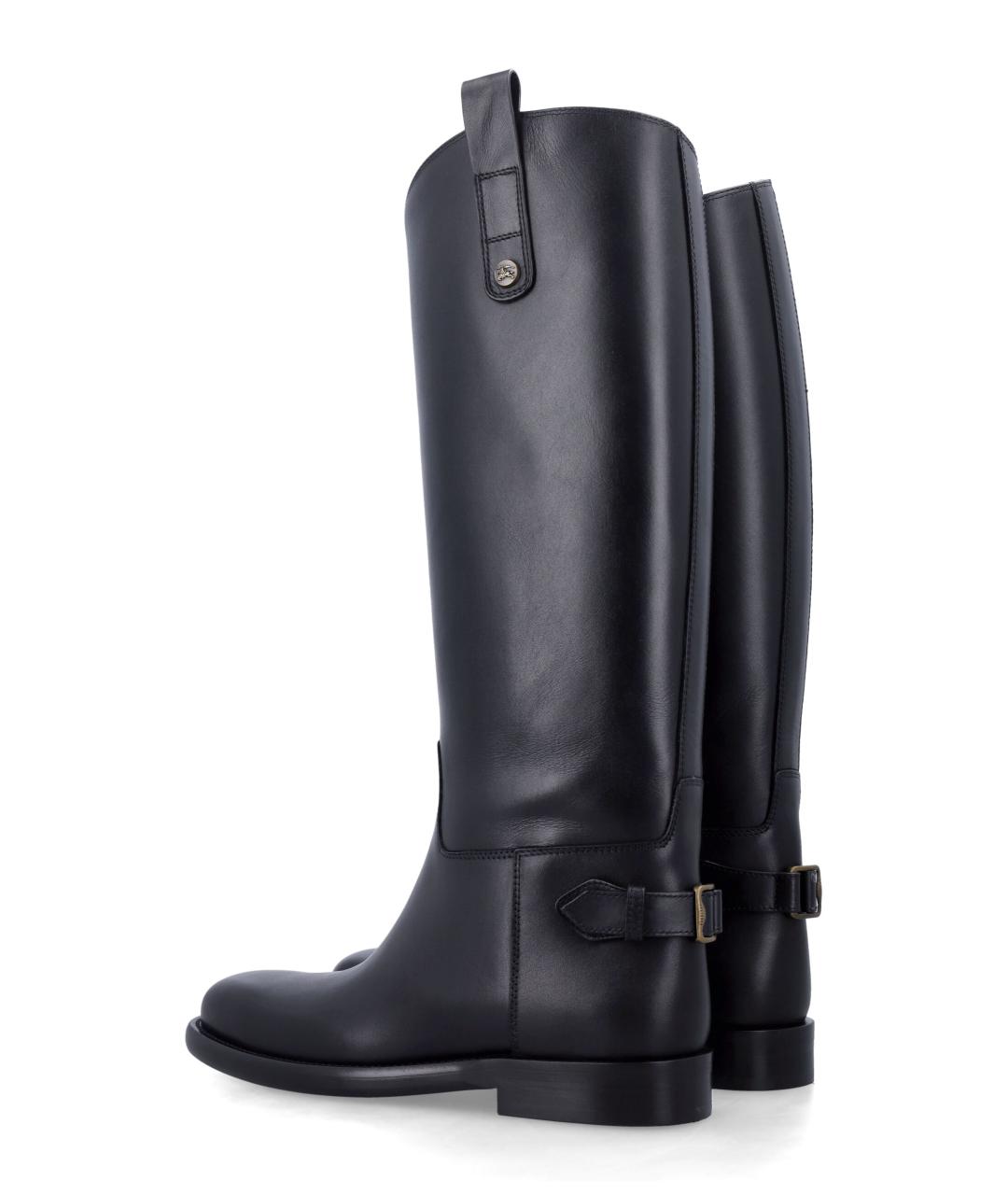 BURBERRY Черные кожаные сапоги, фото 3