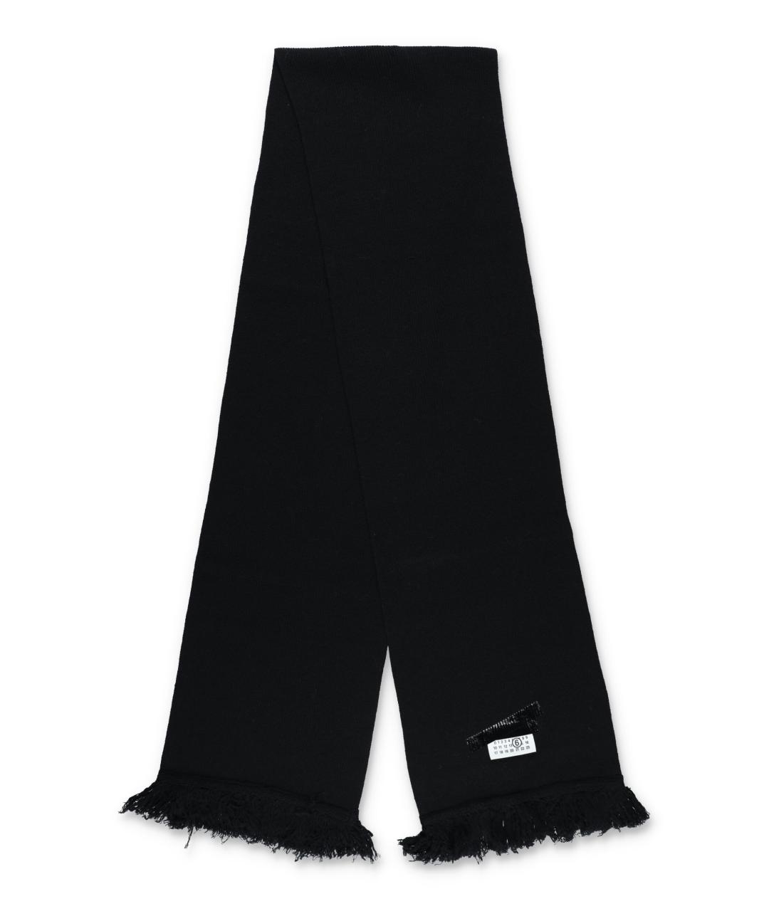 MM6 MAISON MARGIELA Черный шерстяной шарф, фото 2