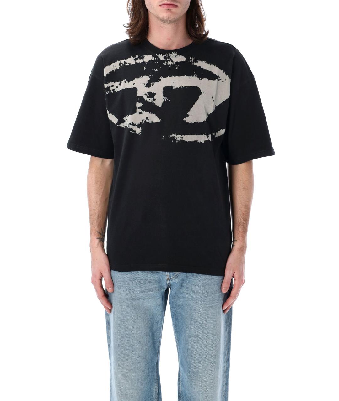 DIESEL Черная хлопковая футболка, фото 4