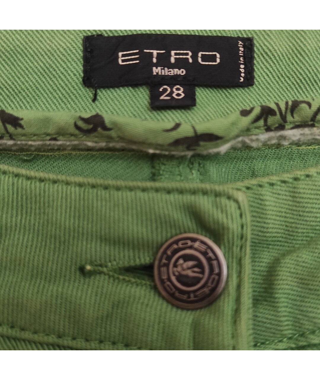 ETRO Зеленые хлопко-эластановые джинсы слим, фото 4