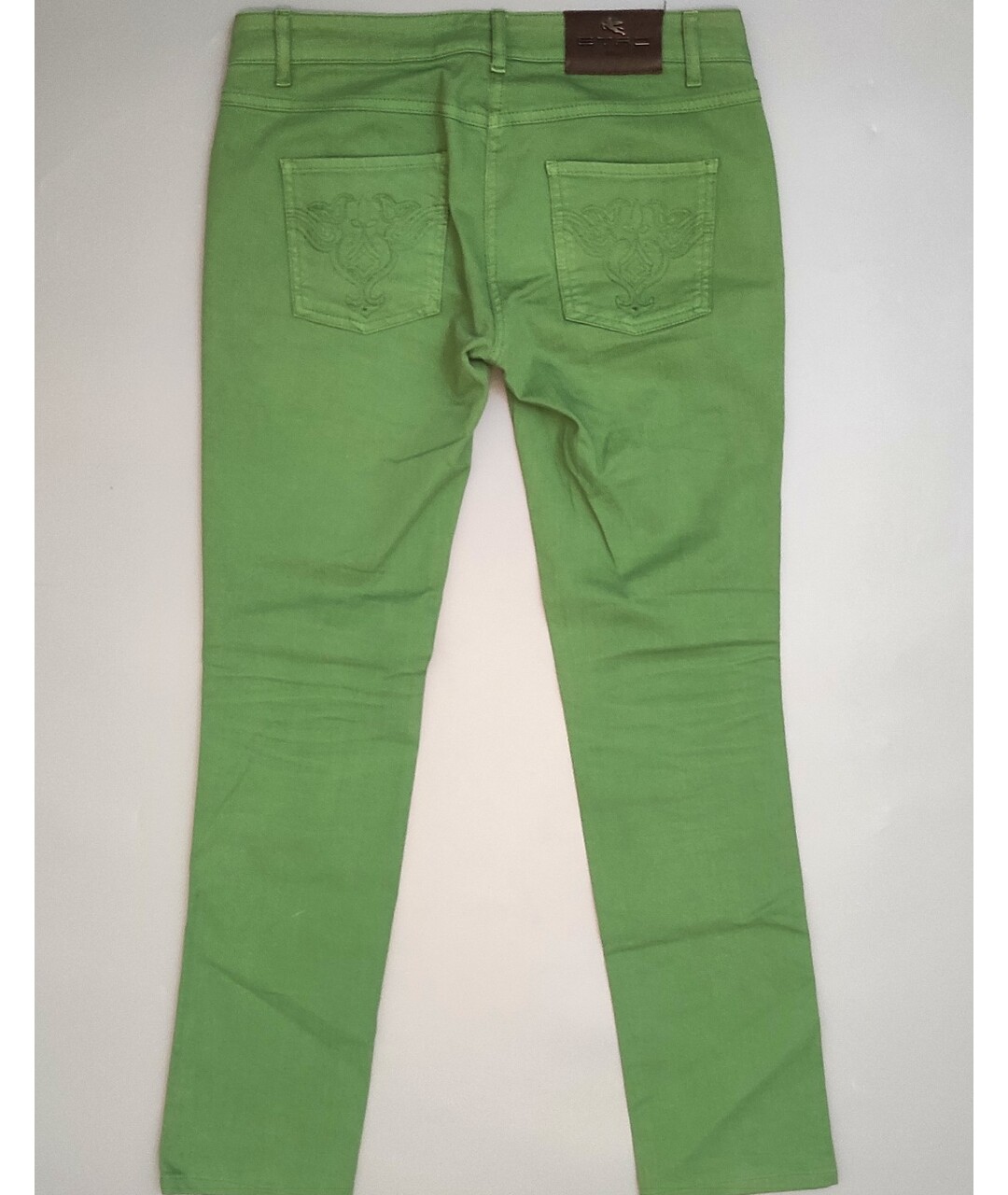 ETRO Зеленые хлопко-эластановые джинсы слим, фото 5