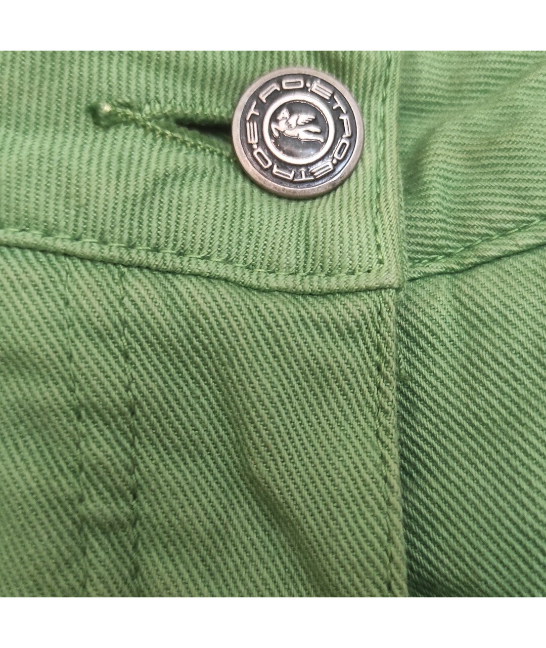 ETRO Зеленые хлопко-эластановые джинсы слим, фото 8