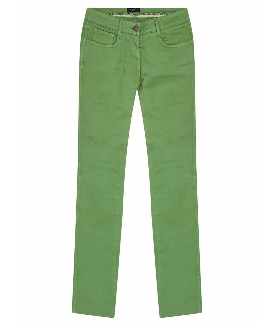 ETRO Зеленые хлопко-эластановые джинсы слим, фото 1