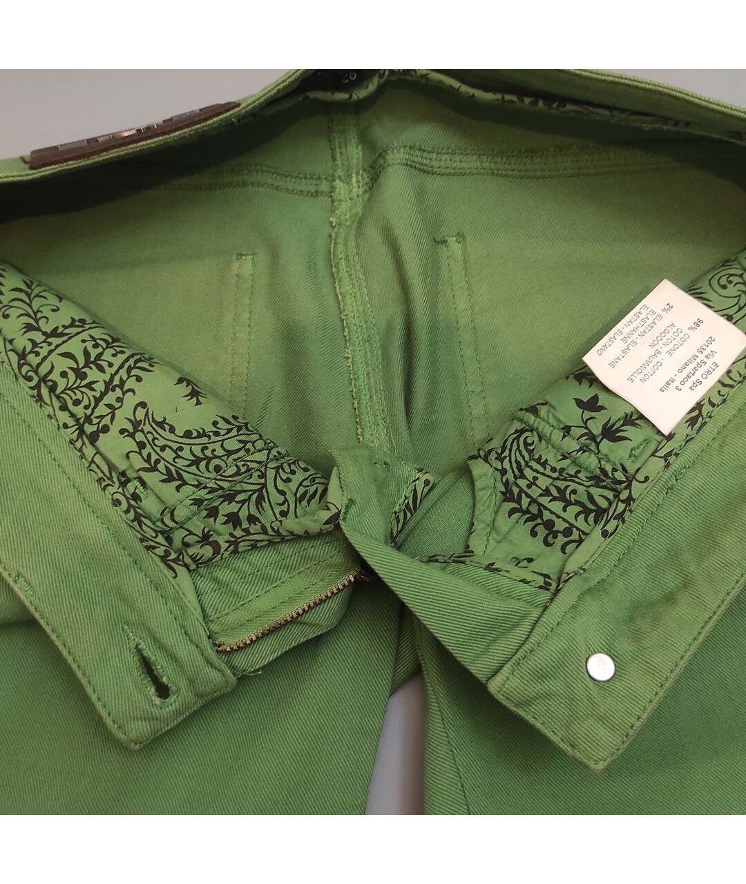 ETRO Зеленые хлопко-эластановые джинсы слим, фото 3