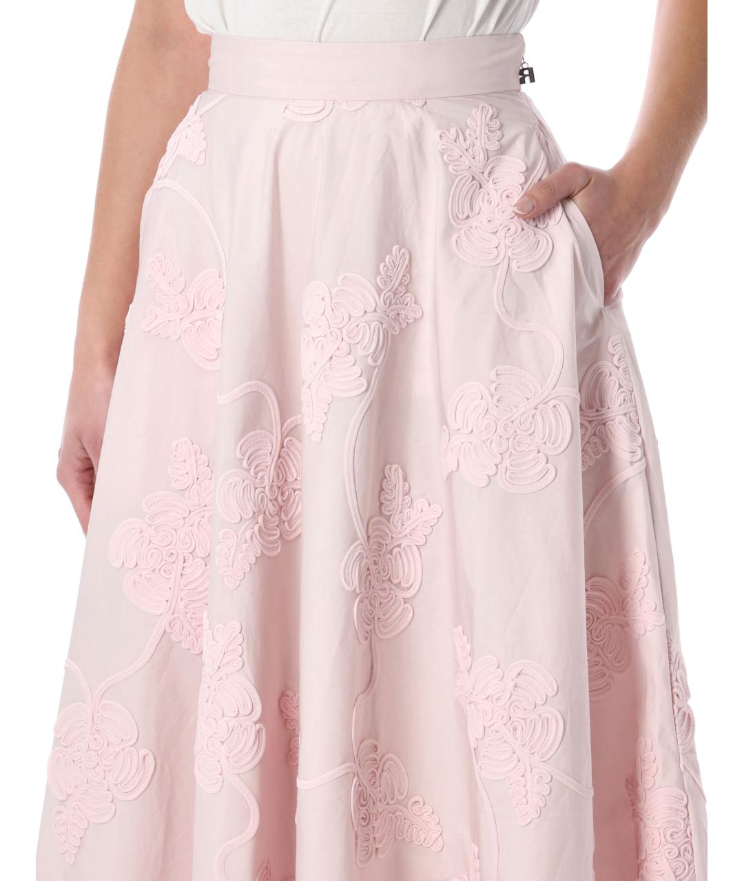 ROTATE Розовая хлопковая юбка миди, фото 3