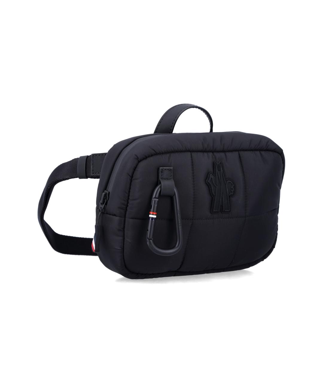 MONCLER GRENOBLE Черная синтетическая поясная сумка, фото 2