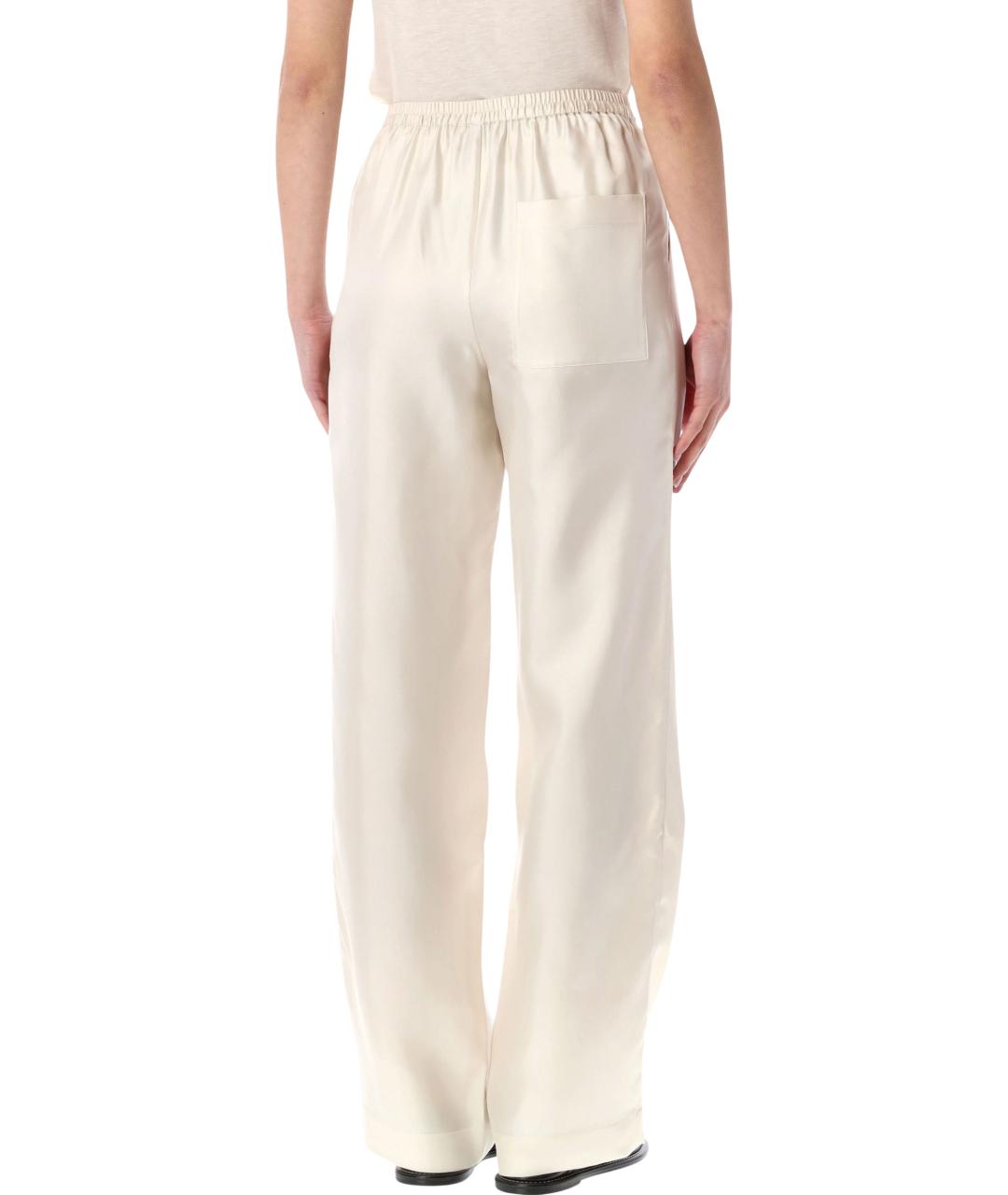 LOULOU STUDIO Белые шелковые прямые брюки, фото 2