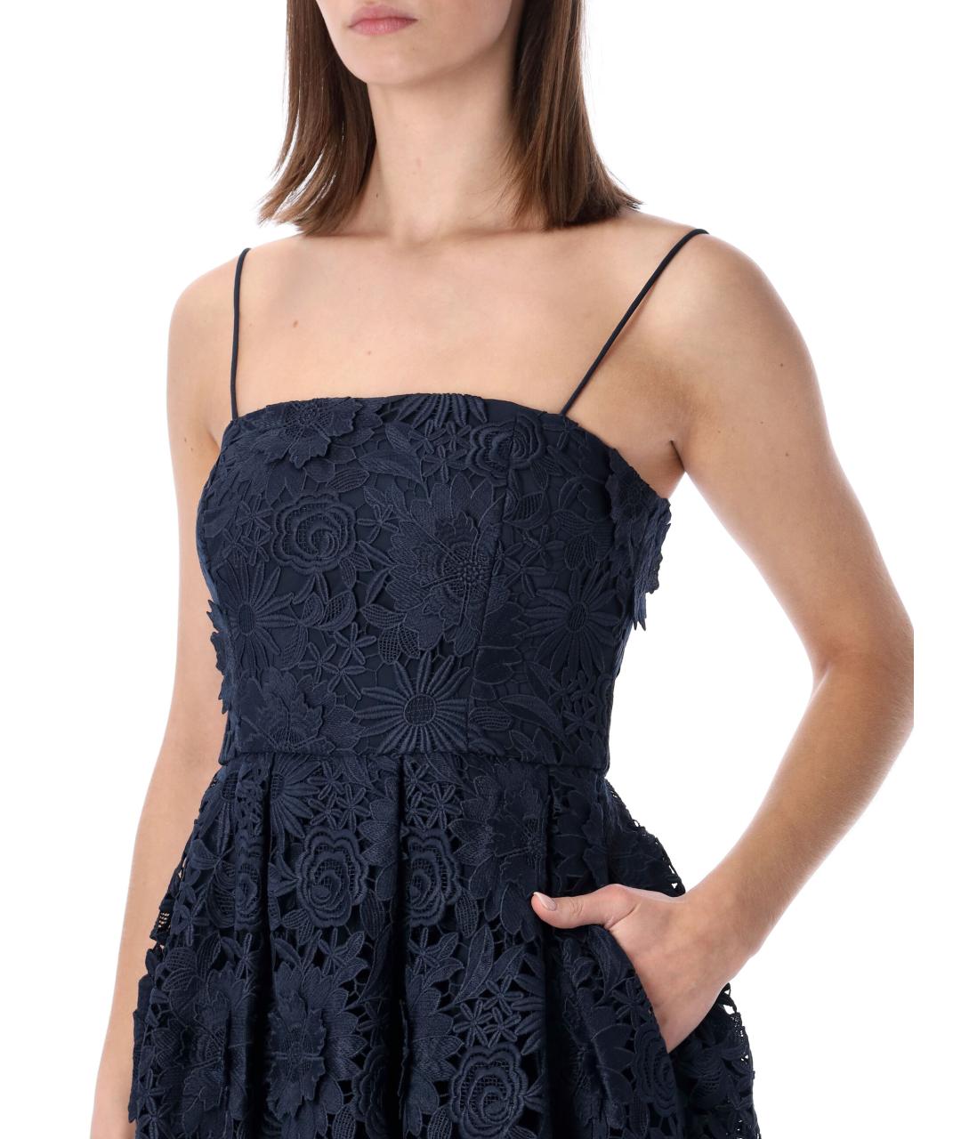 ROTATE Синее полиэстеровое платье, фото 3