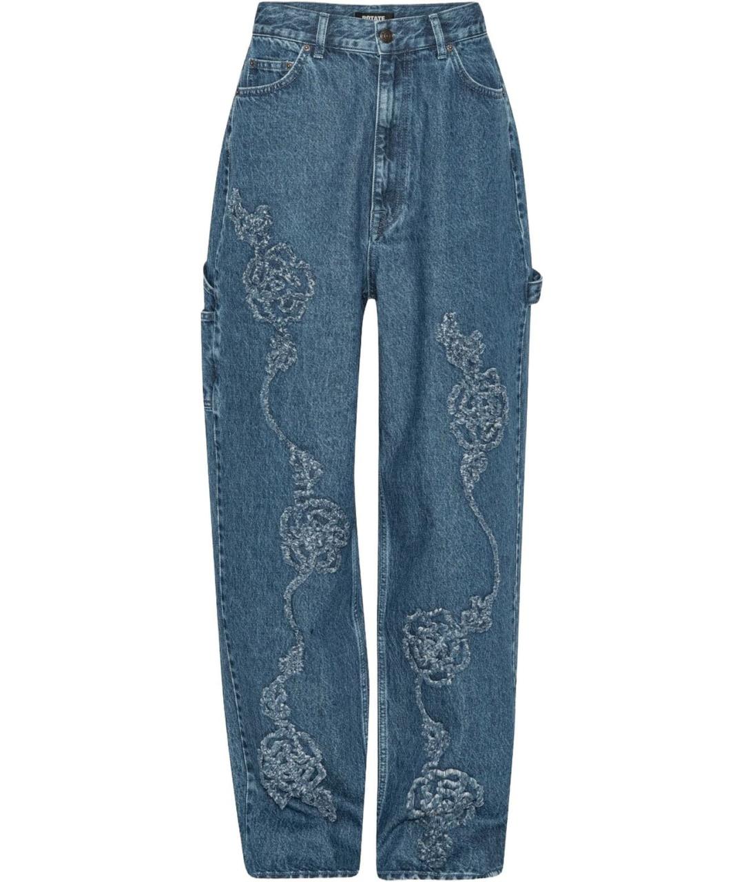 ROTATE Синие хлопковые прямые джинсы, фото 1