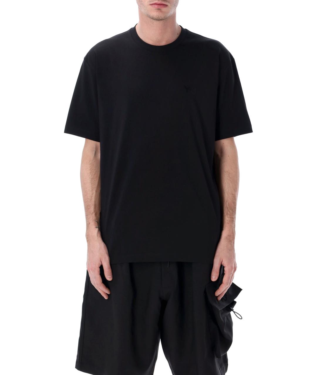 Y-3 Черная хлопковая футболка, фото 1