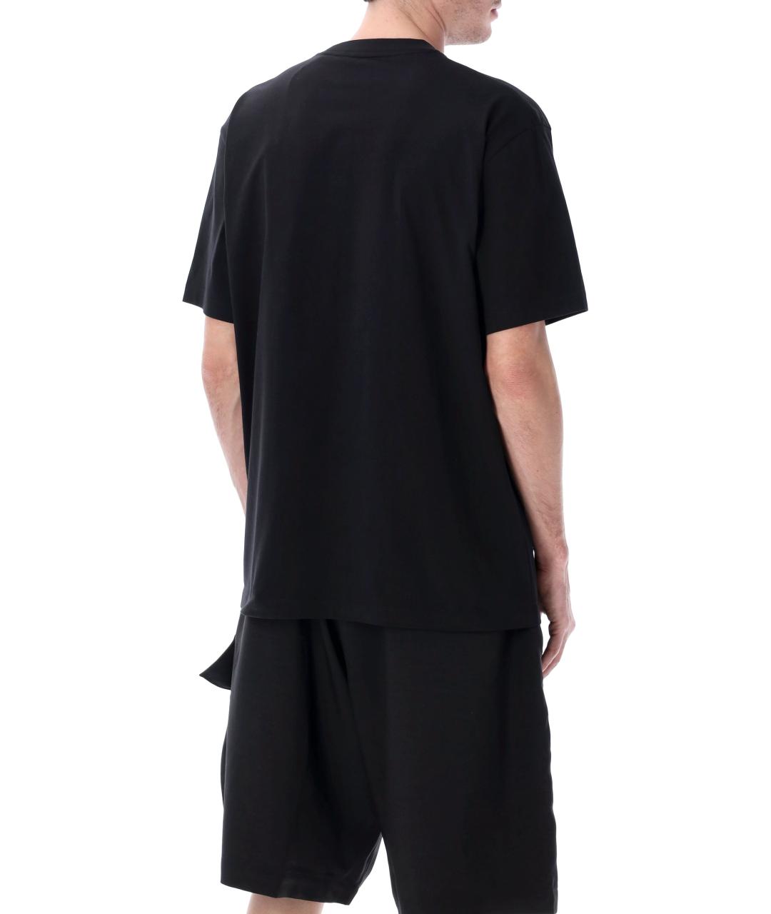 Y-3 Черная хлопковая футболка, фото 2