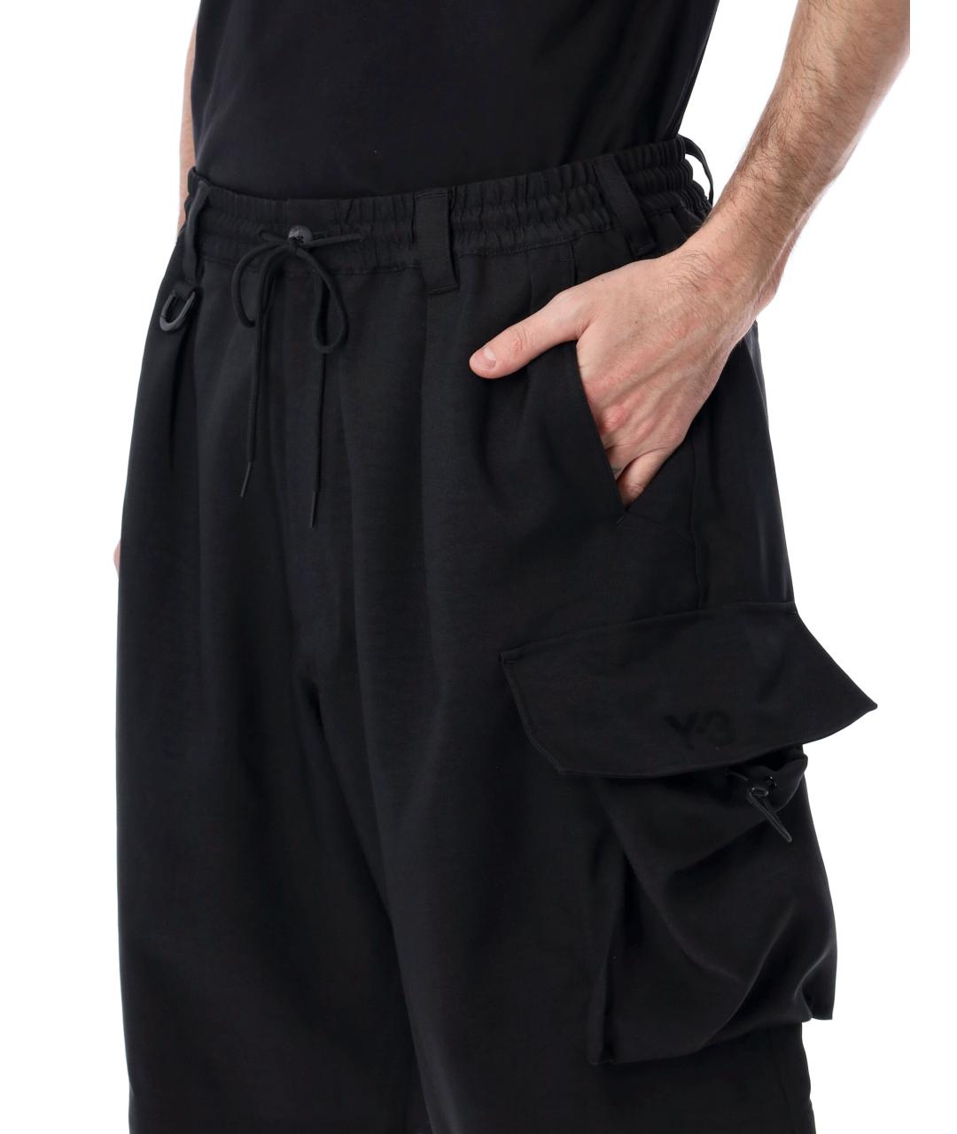 Y-3 Черные полиэстеровые шорты, фото 4