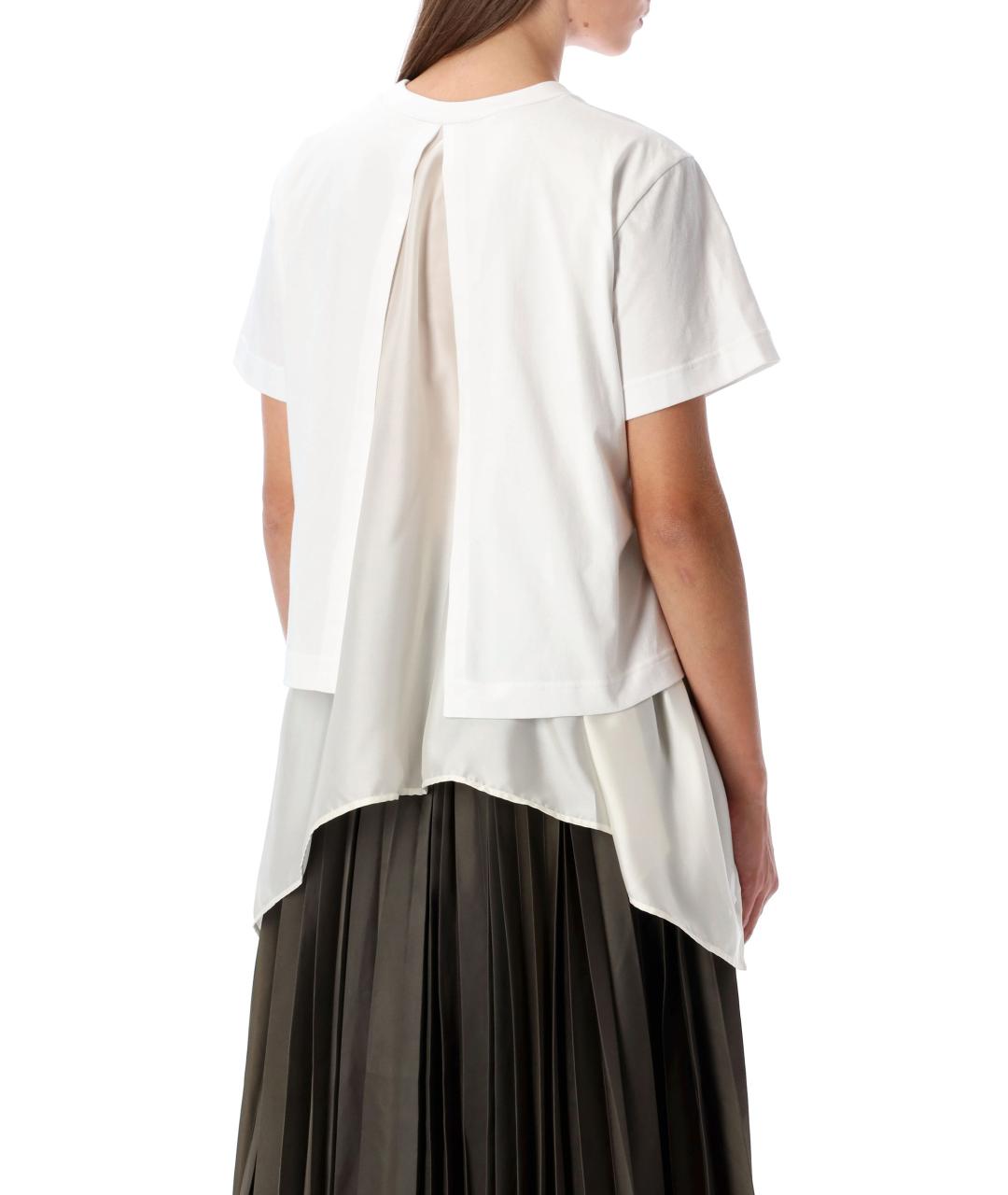 SACAI Белая хлопковая футболка, фото 3