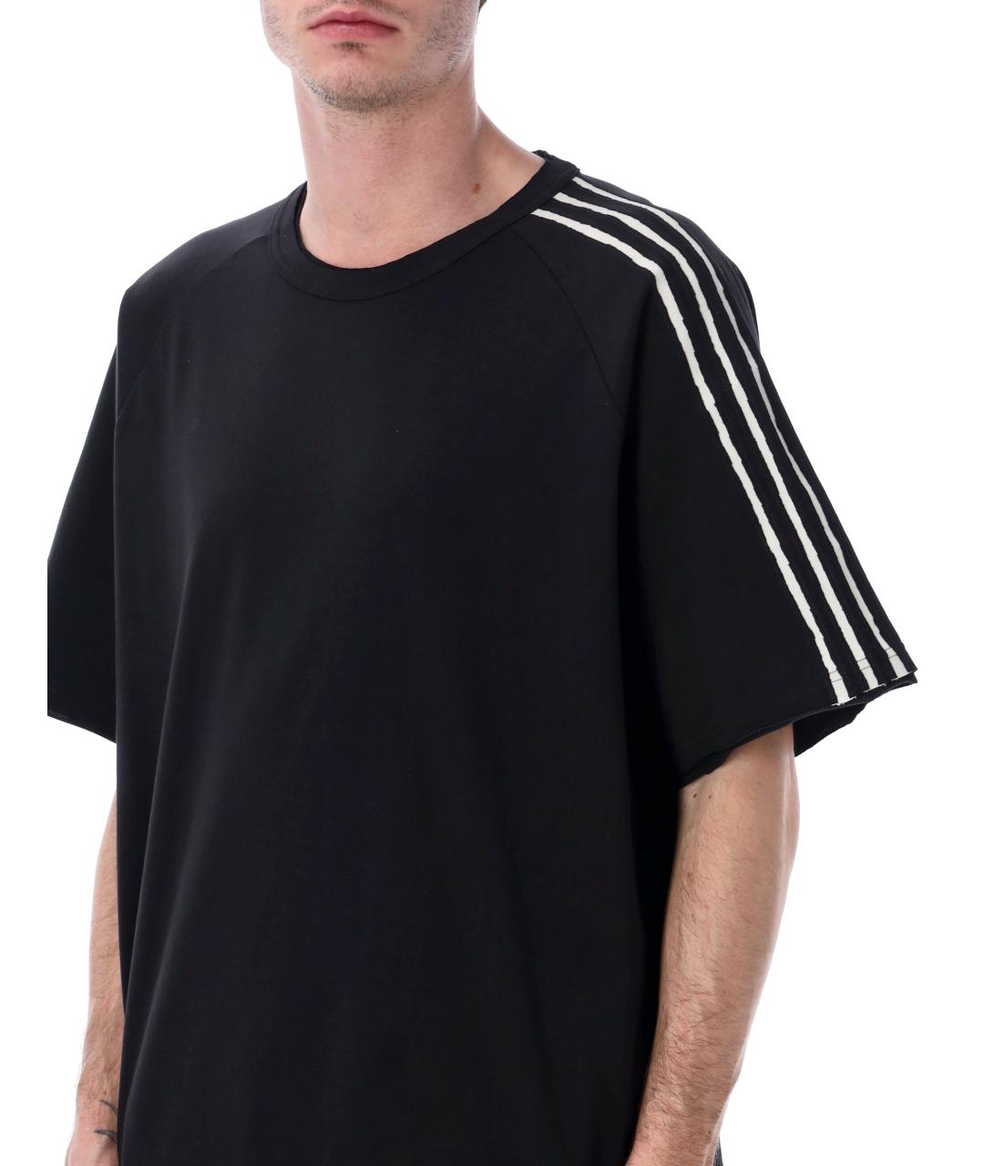 Y-3 Черная хлопковая футболка, фото 4