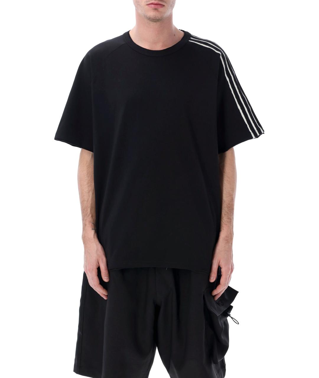 Y-3 Черная хлопковая футболка, фото 2