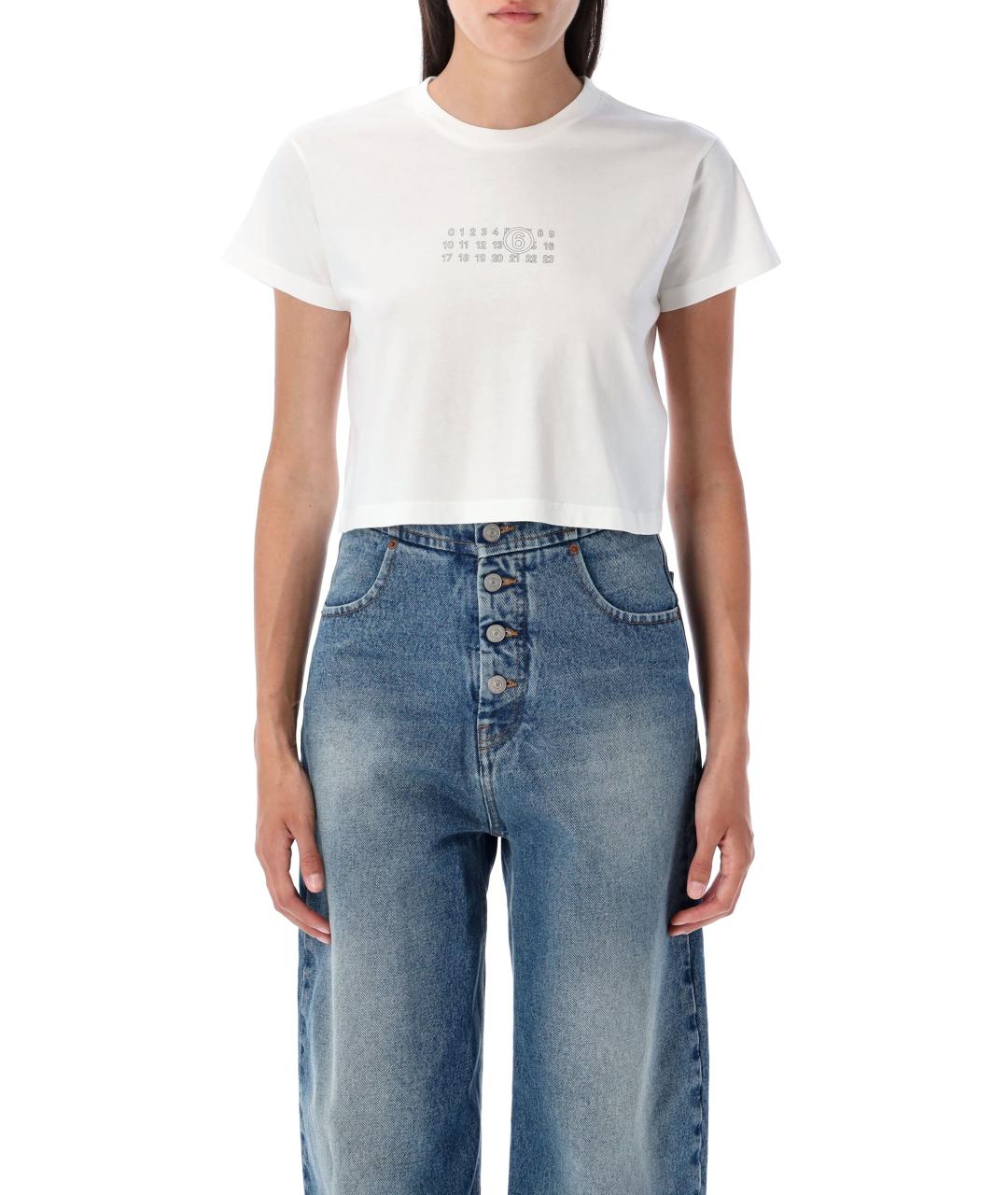 MM6 MAISON MARGIELA Белая хлопковая футболка, фото 2