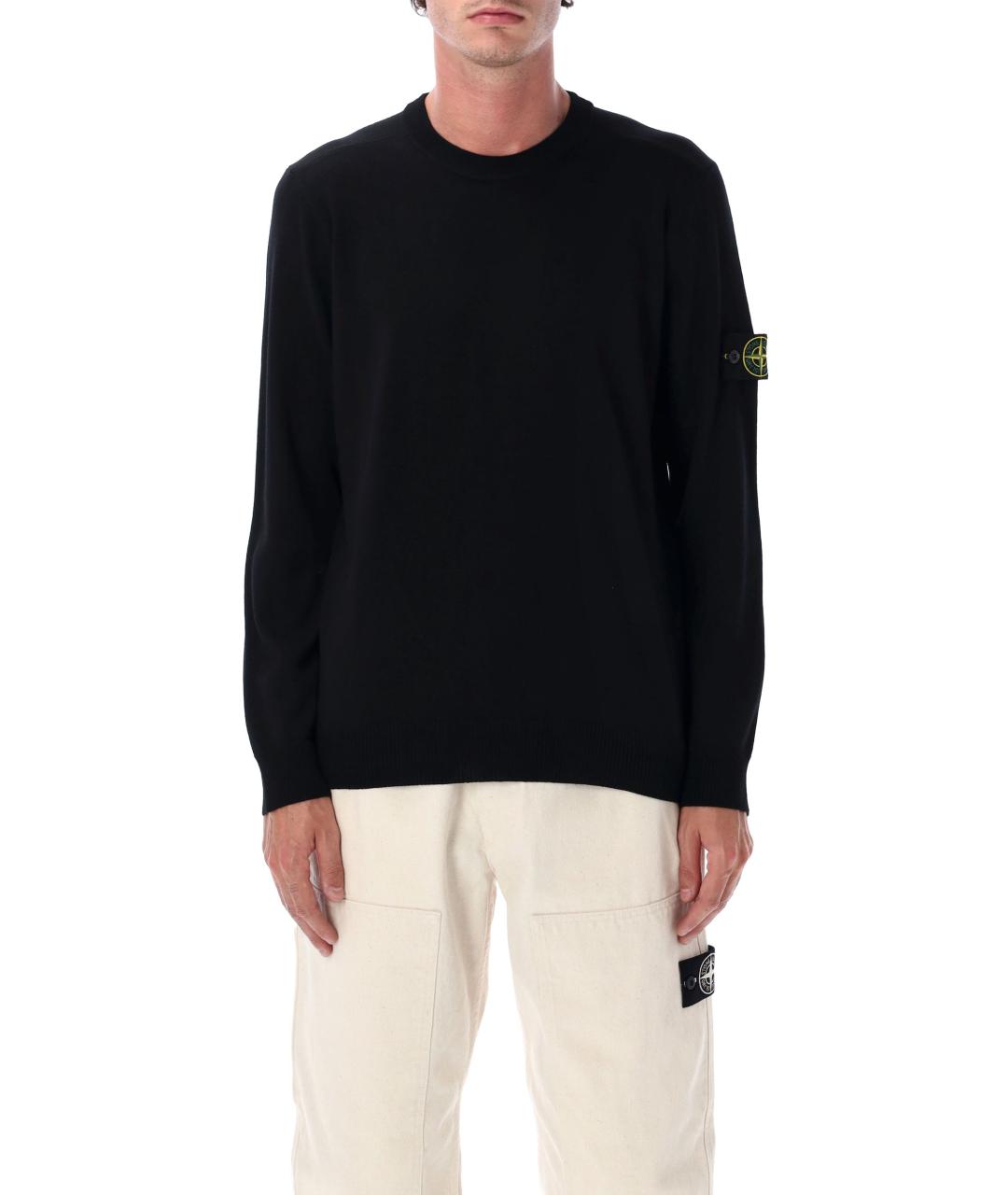 STONE ISLAND Черный шерстяной джемпер / свитер, фото 4