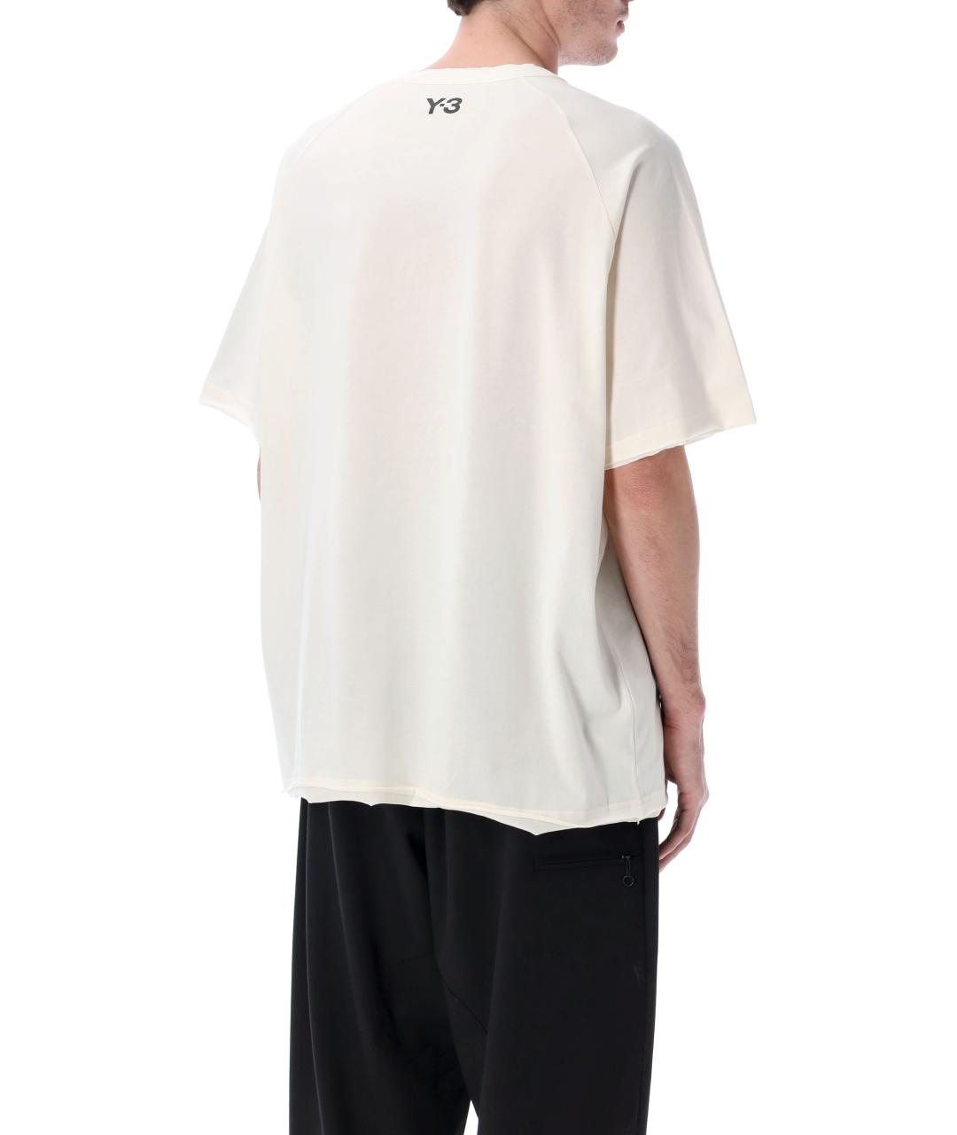 Y-3 Белая хлопковая футболка, фото 3