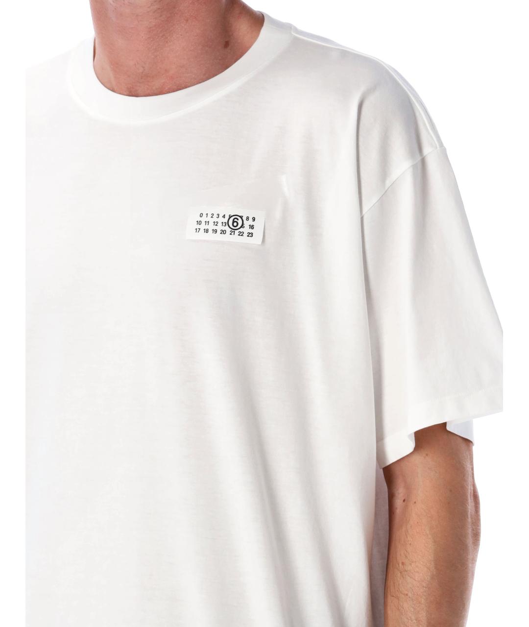 MM6 MAISON MARGIELA Белая хлопковая футболка, фото 4