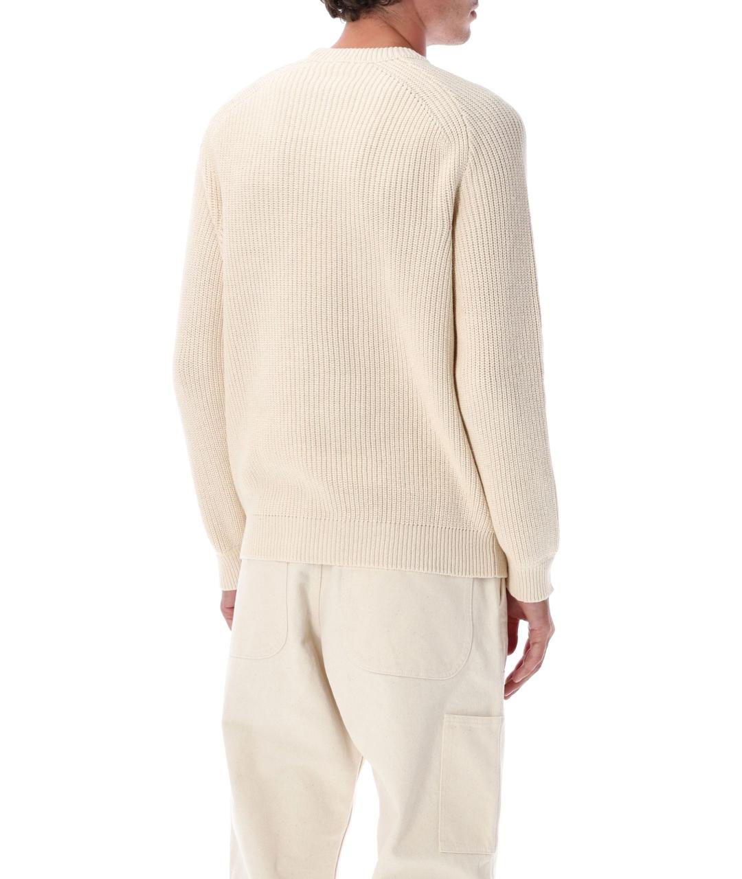 STONE ISLAND Бежевый хлопковый джемпер / свитер, фото 2