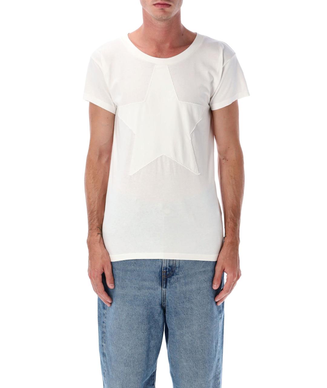 MM6 MAISON MARGIELA Бежевая хлопковая футболка, фото 4