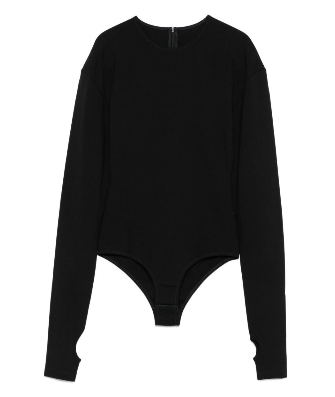 MM6 MAISON MARGIELA Черное вискозное боди, фото 1