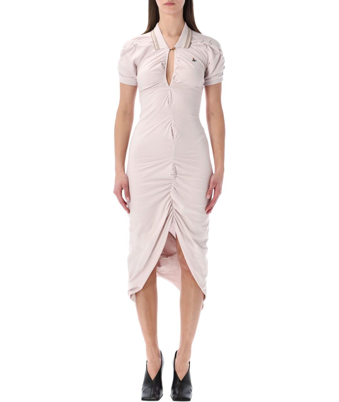 VIVIENNE WESTWOOD Бежевое хлопковое повседневное платье, фото 2