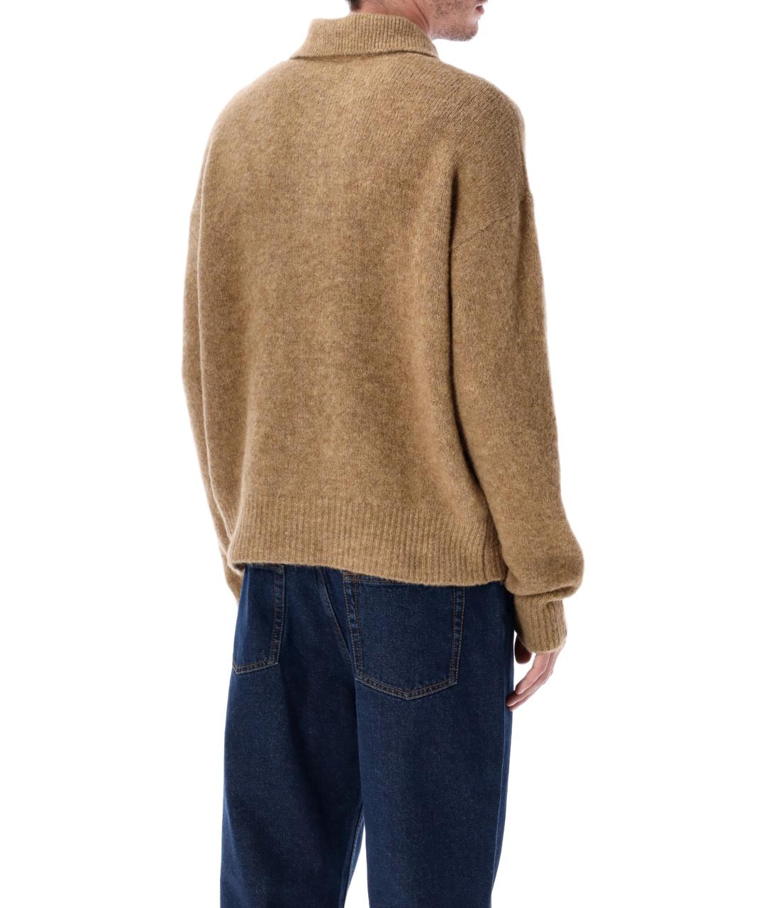 Ami Paris Коричневый шерстяной джемпер / свитер, фото 2