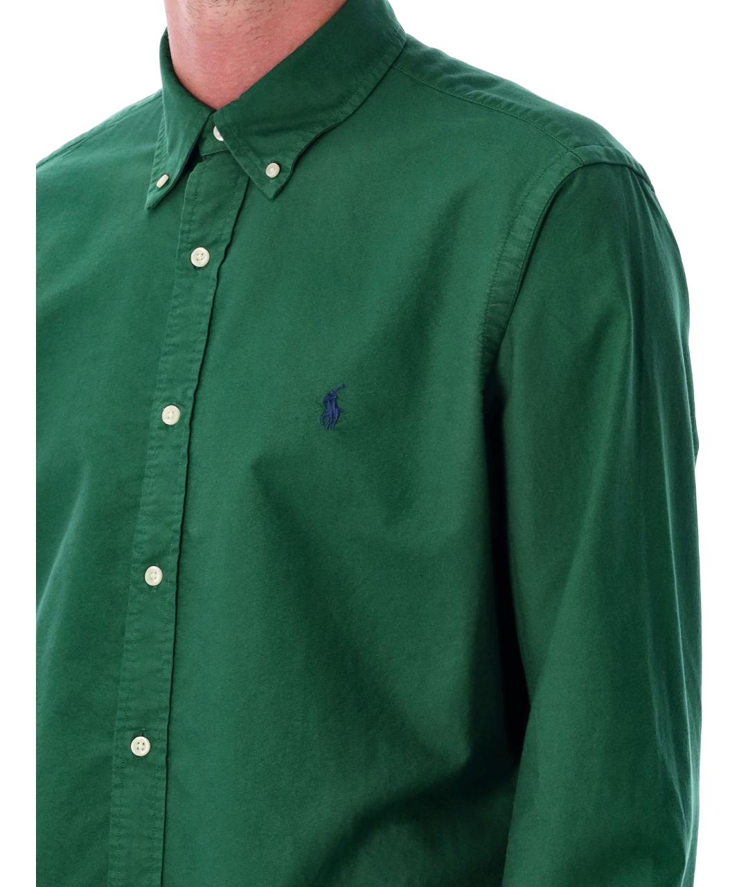 POLO RALPH LAUREN Зеленая хлопковая кэжуал рубашка, фото 4