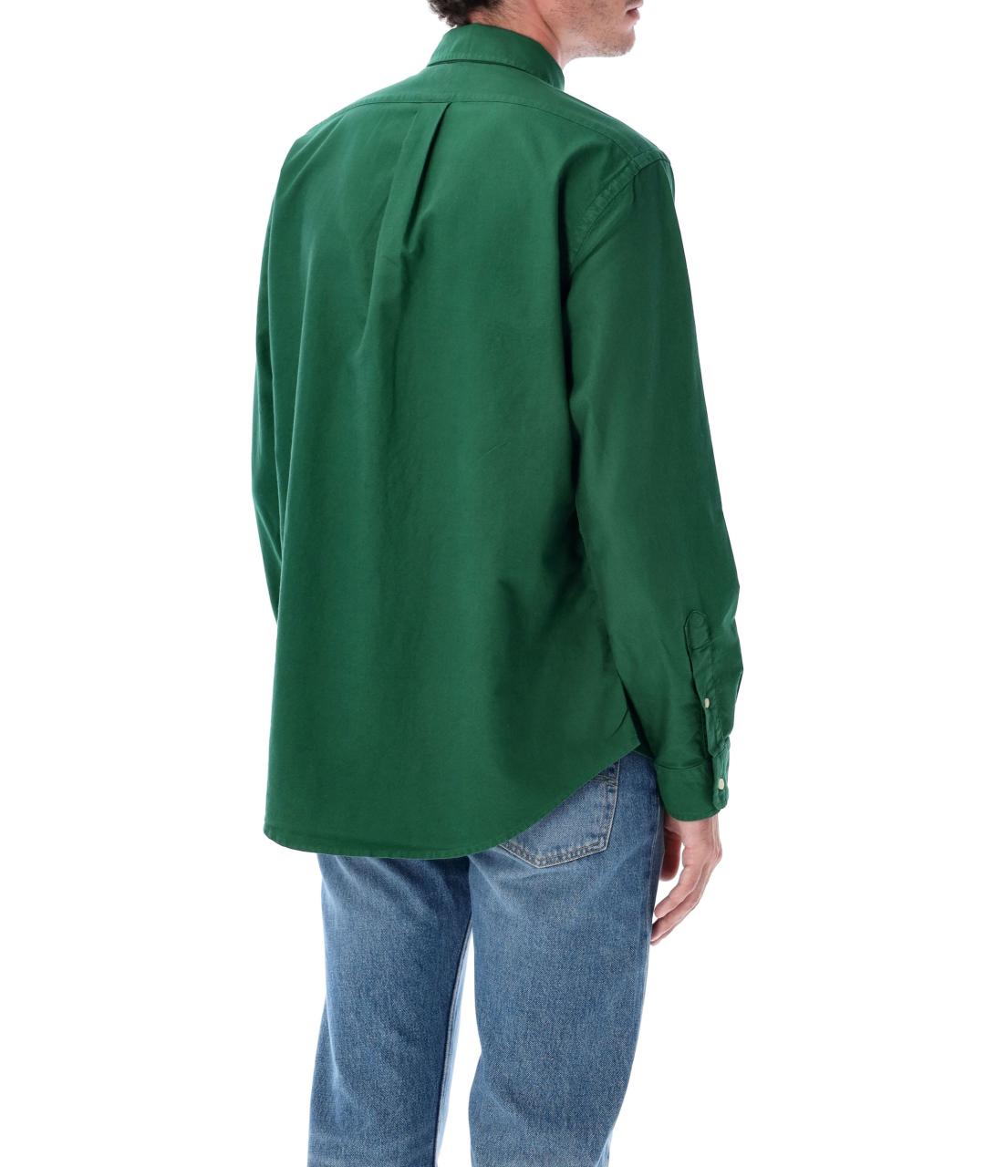 POLO RALPH LAUREN Зеленая хлопковая кэжуал рубашка, фото 3