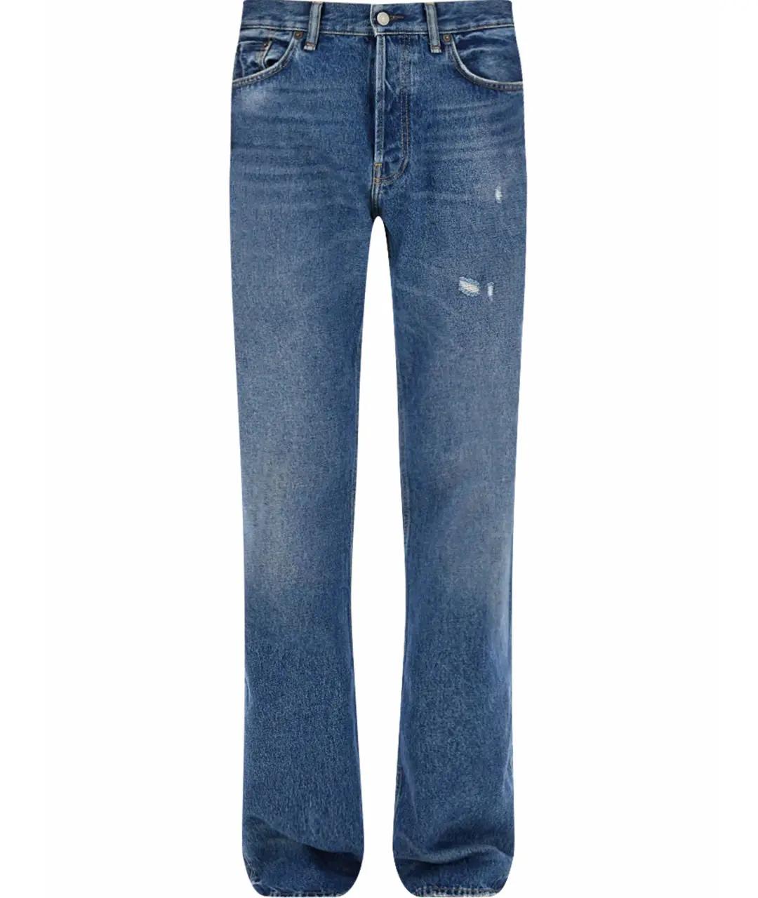 ACNE STUDIOS Синие хлопковые прямые джинсы, фото 1