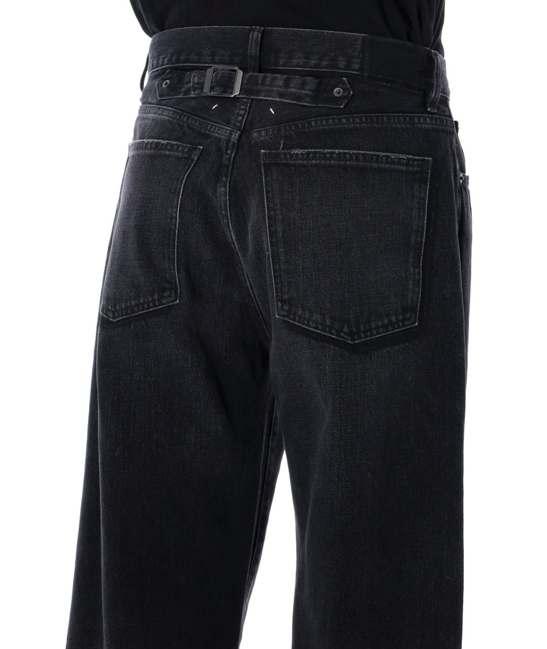 MAISON MARGIELA Черные хлопковые прямые джинсы, фото 3