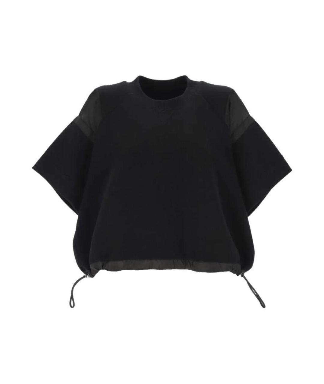 SACAI Черная хлопковая футболка, фото 1