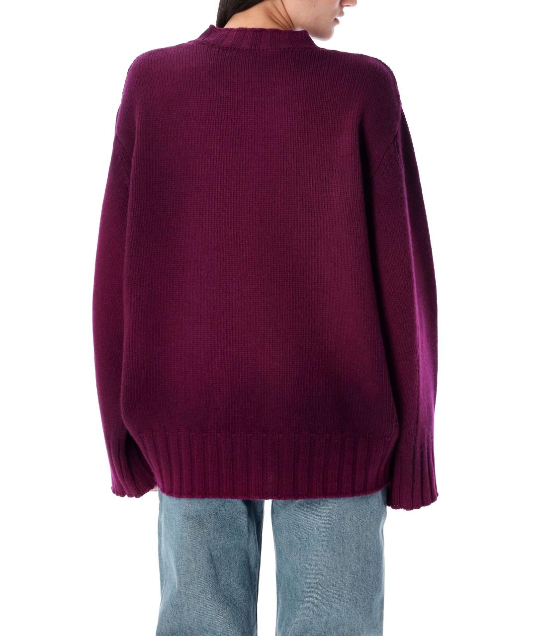 THE ATTICO Фиолетовый шерстяной джемпер / свитер, фото 2